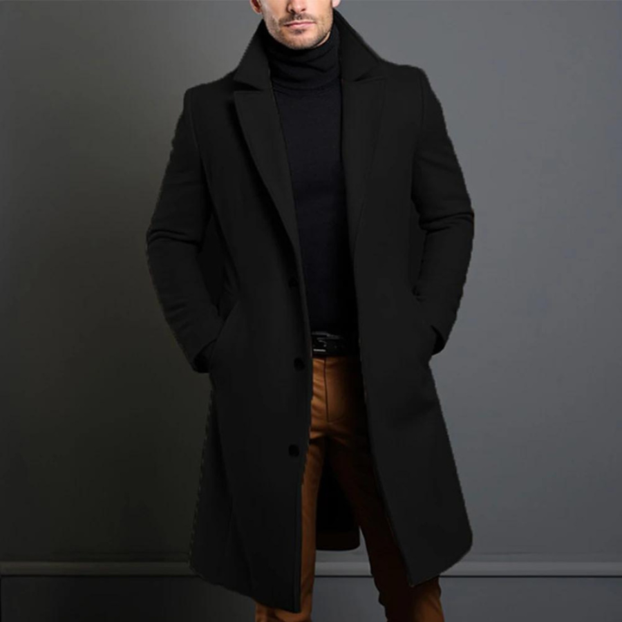 Manteau d’Hiver Long pour Hommes au Style Classique