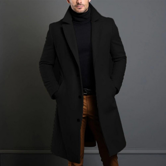 Manteau d’Hiver Long pour Hommes au Style Classique