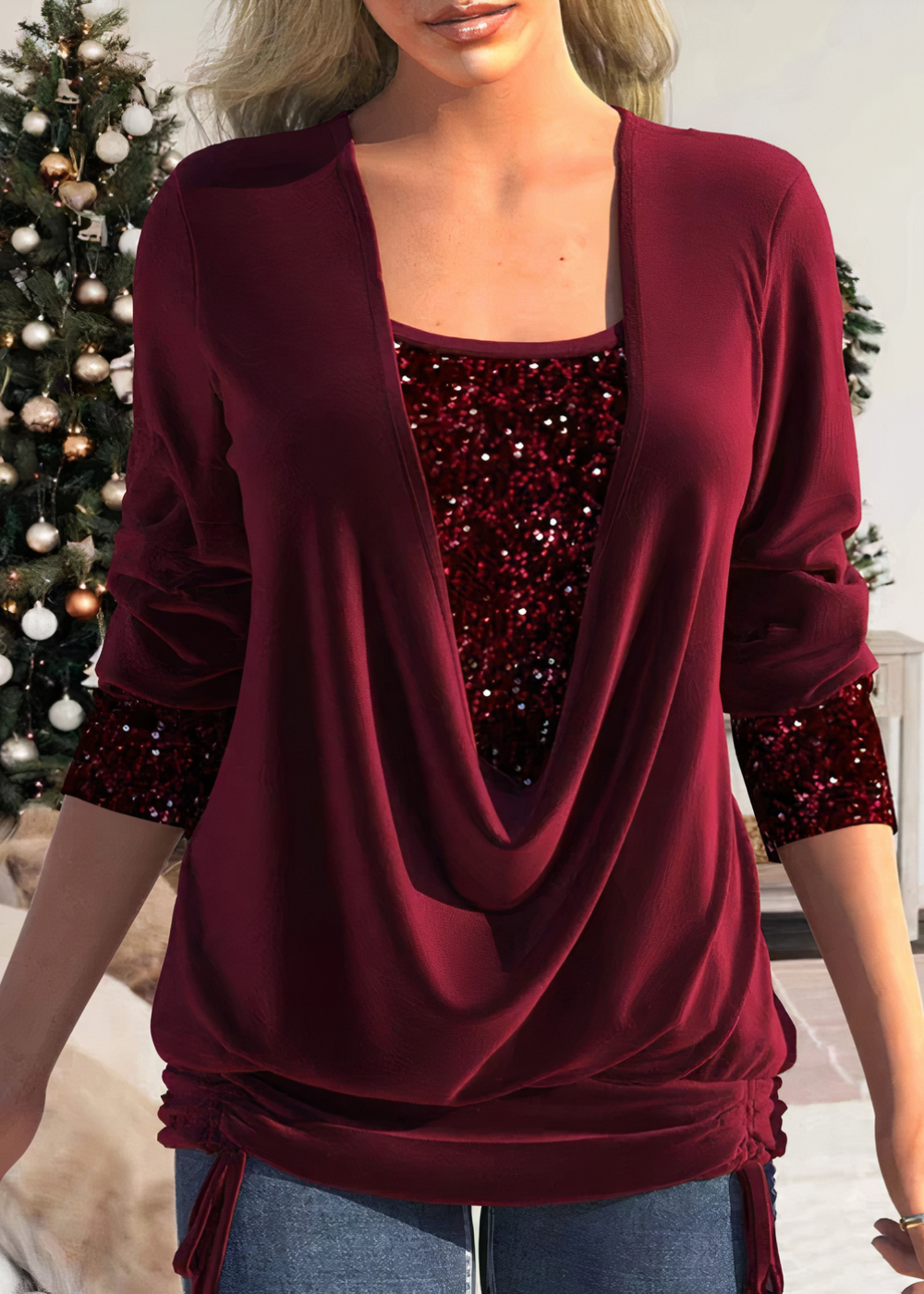 Blouse Brillante et Élégante pour Femme – Idéale pour les Soirées