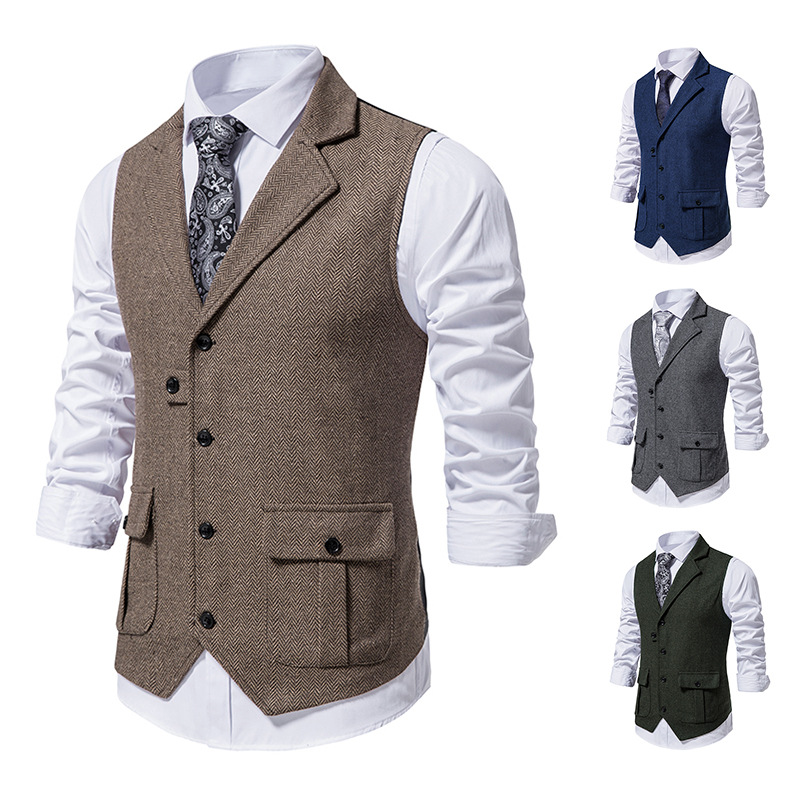 Gilet Classique pour Homme avec Design Élégant et Col Souple – Pour des Combinaisons Harmonieuses