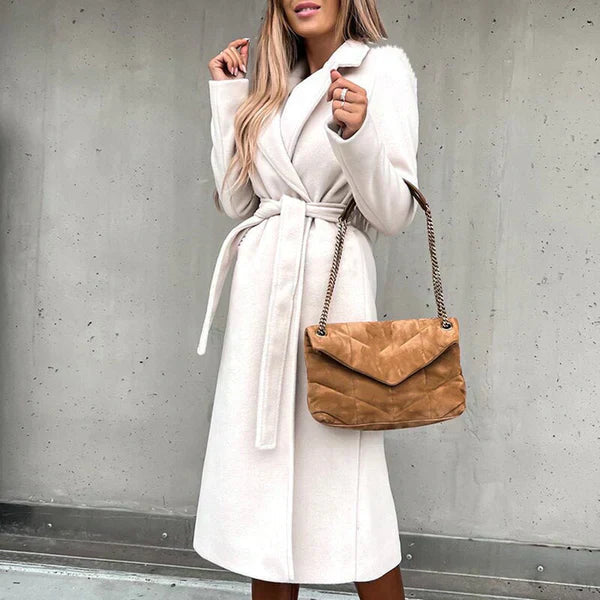 Manteau Élégant pour Femme avec Ceinture et Col Raffiné