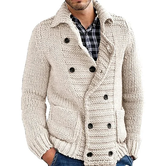 Cardigan Automnal Élégant pour Hommes avec Boutons – Style Décontracté