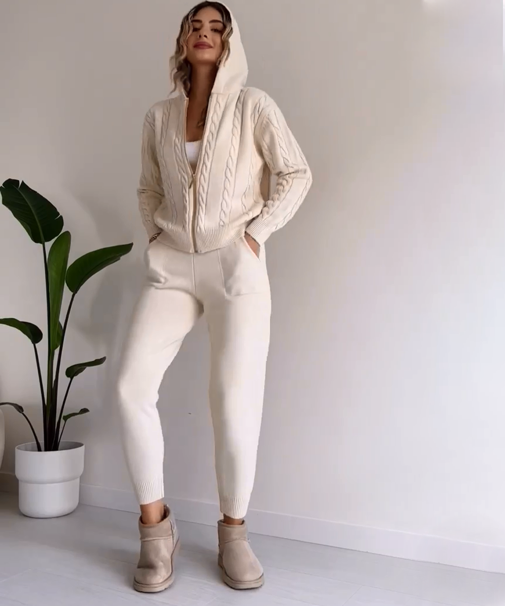 Ensemble Tendance pour Femmes: Cardigan et Pull Twist Élégants