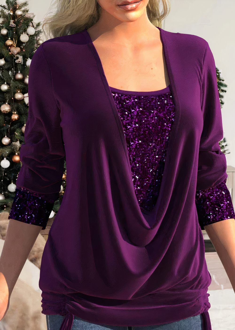 Blouse Brillante et Élégante pour Femme – Idéale pour les Soirées