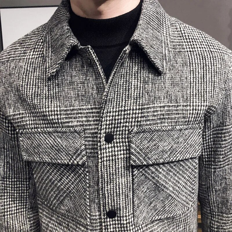 Veste Classique à Carreaux pour Hommes - Élégante et Polyvalente en Toute Saison