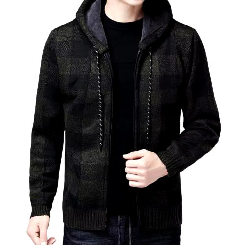 Cardigan à Capuche pour Hommes - Manteau d’Hiver Chaud et Décontracté