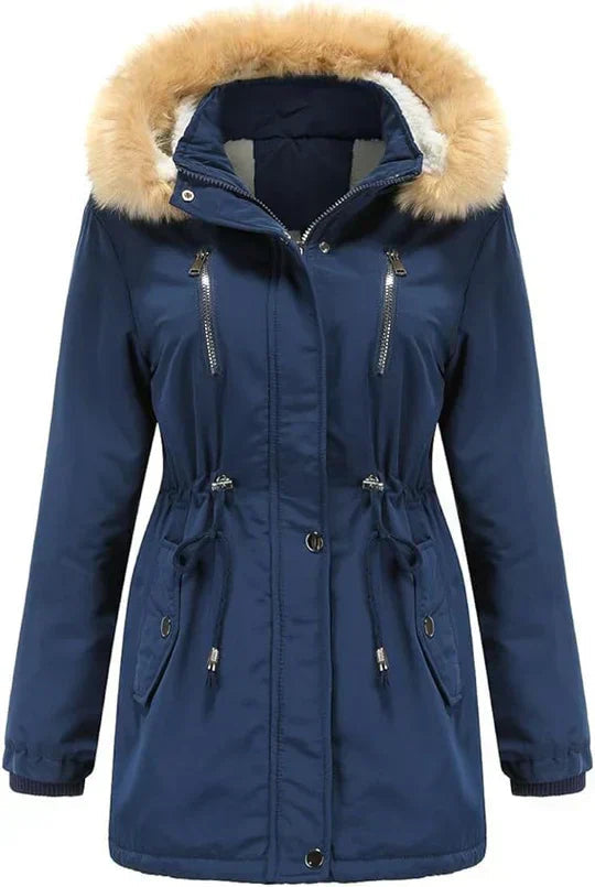 Manteau d’Hiver Long avec Capuche pour Femmes, Idéal pour Temps Froid