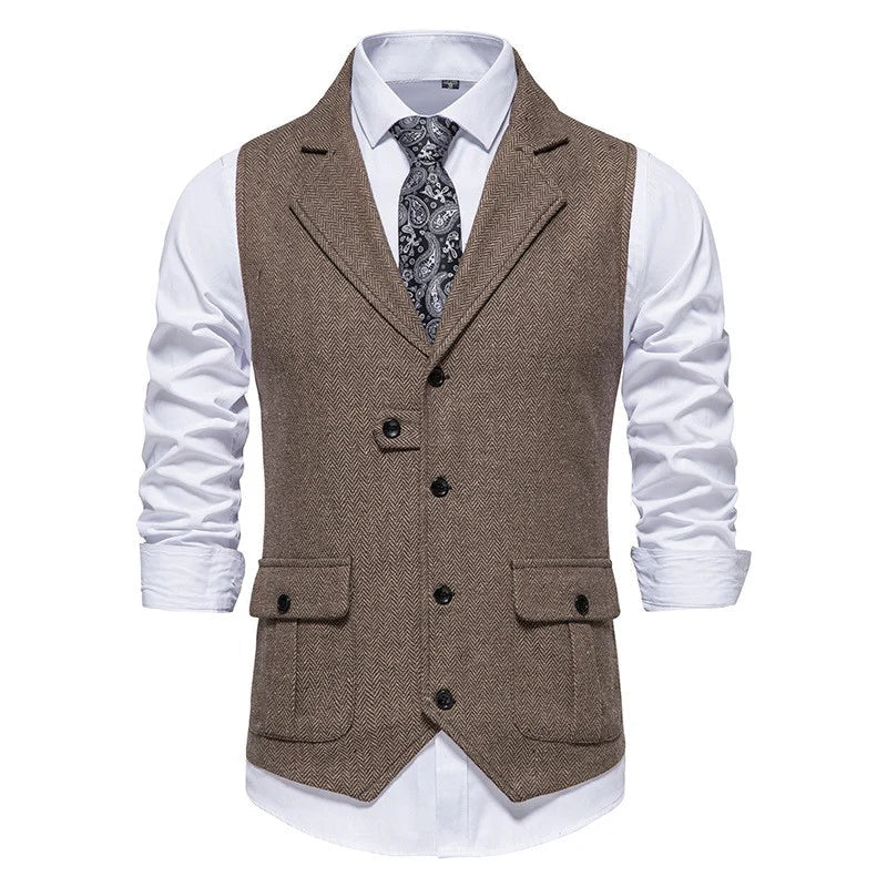 Gilet Classique pour Homme avec Design Élégant et Col Souple – Pour des Combinaisons Harmonieuses