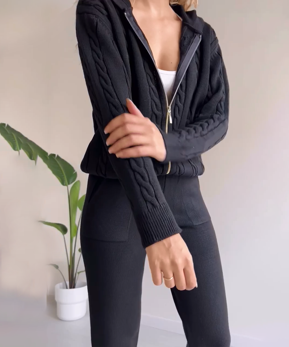 Ensemble Tendance pour Femmes: Cardigan et Pull Twist Élégants