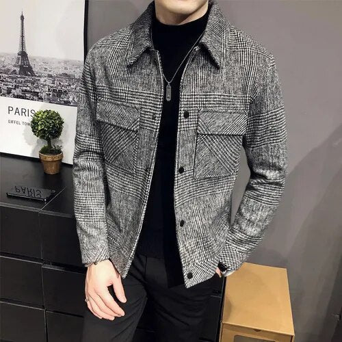 Veste Classique à Carreaux pour Hommes - Élégante et Polyvalente en Toute Saison