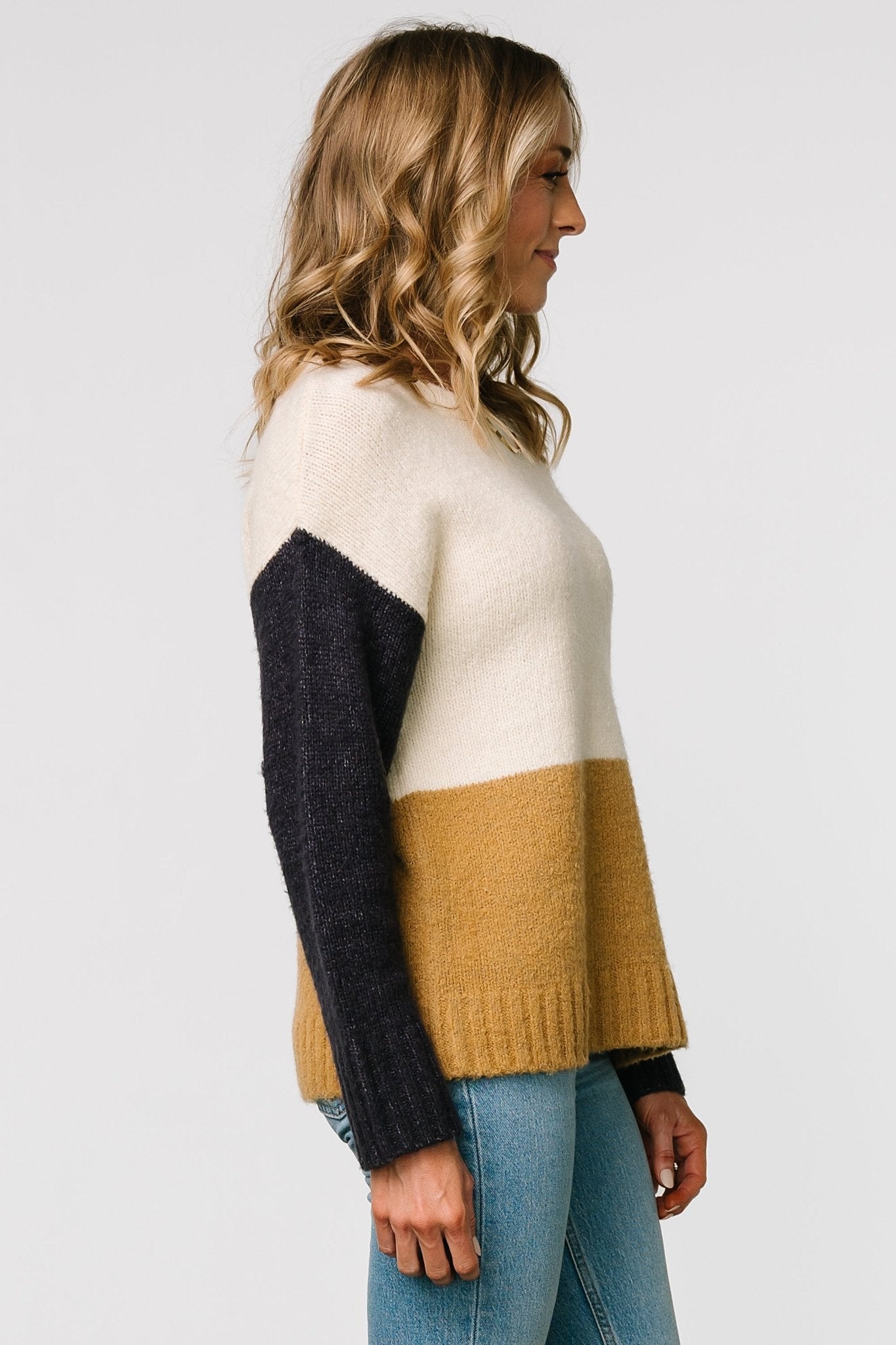 Pull Colorblock en Tons Naturels - Élégant et Confortable