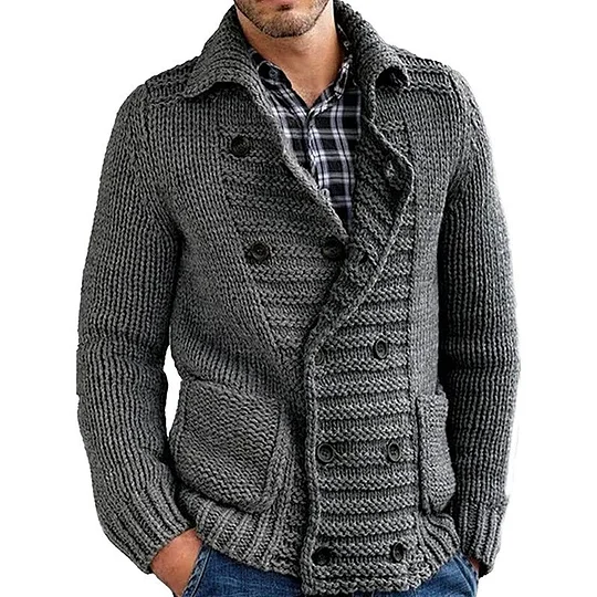 Cardigan Automnal Élégant pour Hommes avec Boutons – Style Décontracté