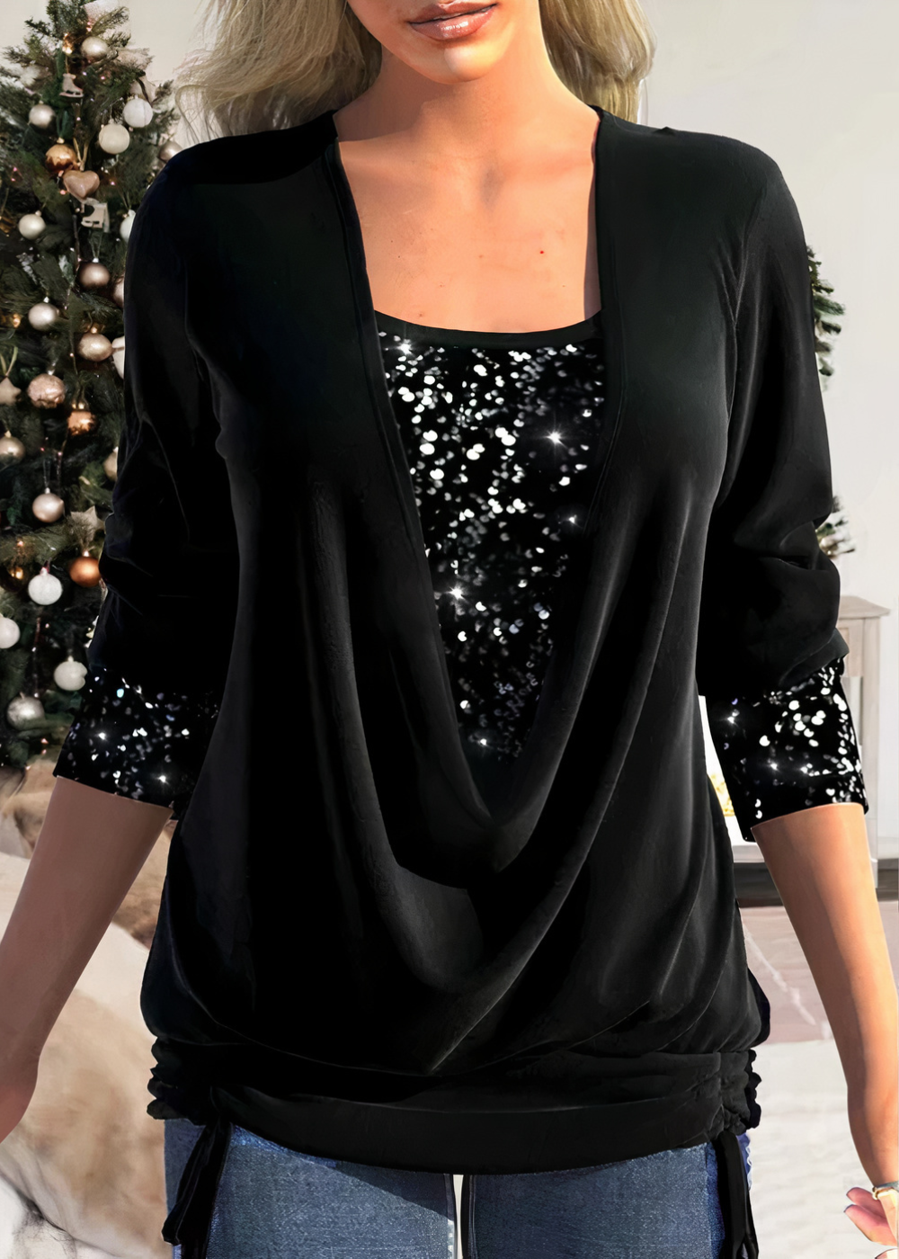 Blouse Brillante et Élégante pour Femme – Idéale pour les Soirées