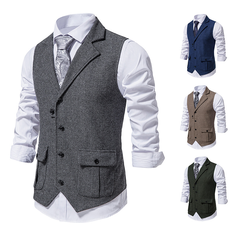 Gilet Classique pour Homme avec Design Élégant et Col Souple – Pour des Combinaisons Harmonieuses