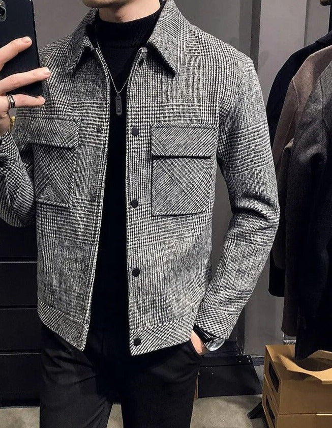 Veste Classique à Carreaux pour Hommes - Élégante et Polyvalente en Toute Saison