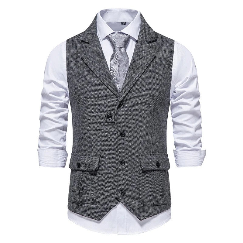 Gilet Classique pour Homme avec Design Élégant et Col Souple – Pour des Combinaisons Harmonieuses