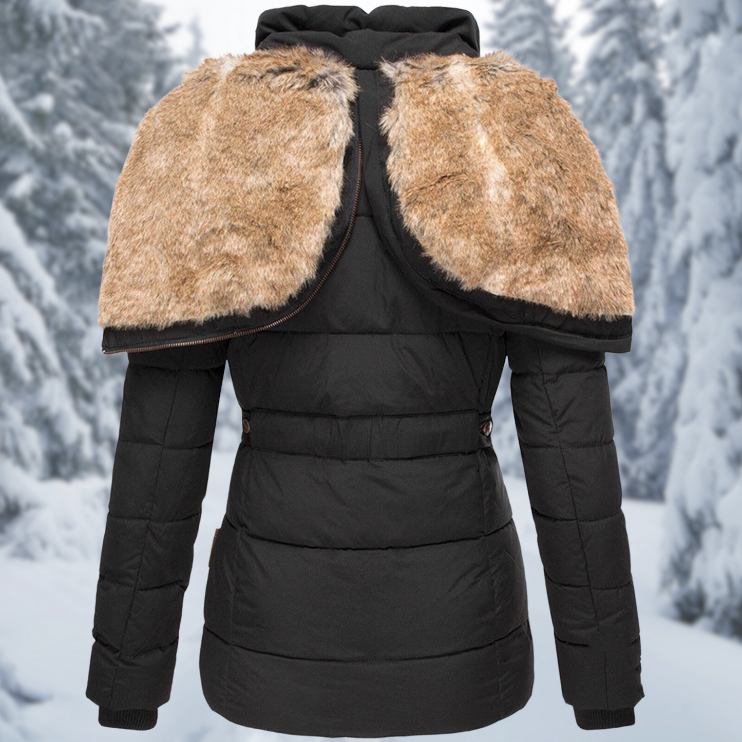 Manteau d’Hiver Élégant pour Femme avec Capuche Moderne