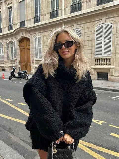 Pull Oversize Femme Super Épais et Chaud – Parfait pour l'Hiver