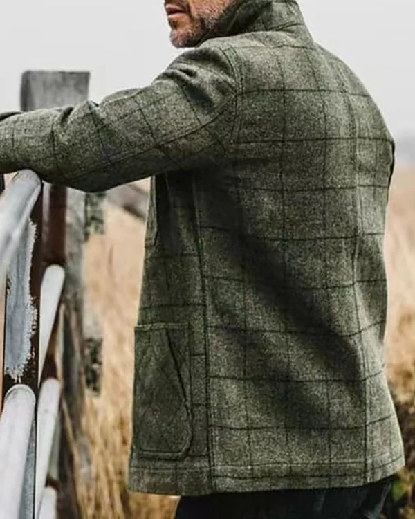 Blazer pour Homme à Motif Carreaux et Revers Élégants – Pour Un Style Unique